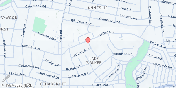 Map showing RCCG Mercy Court at 529 Walker Avenue, Baltimore, MD
