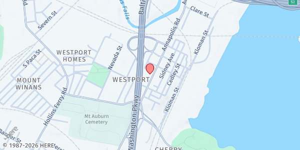 Map showing Rev. Willie Chandler Food Pantry at 2322 Annapolis Road, Baltimore, MD