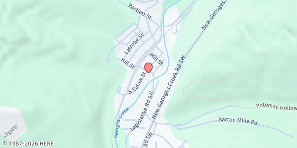 Map showing Presbyterian Church of Barton at 19201 Legislative Rd SW, Barton, MD