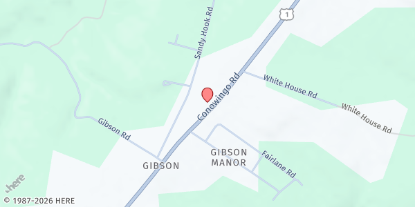 Map showing New Covenant Church at 2530 Conowingo Road, Bel Air, MD