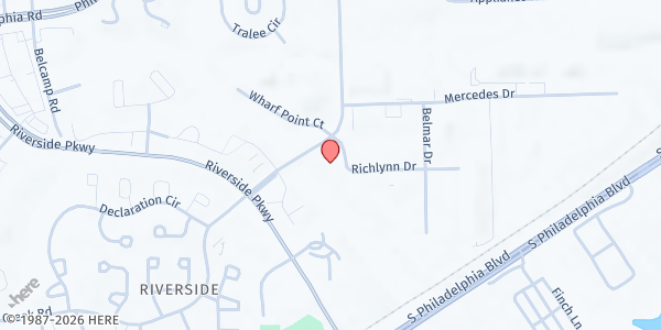 Map showing Harford Family House Emergency Shelter at 1221 Brass Mill Rd unit c, Belcamp, MD