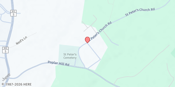 Map showing St. Peter's St. Vincent dePaul at 3220 St. Peter's Drive, Bellewood, MD