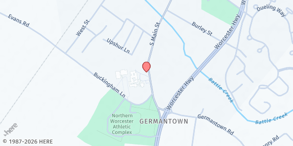 Map showing Pentecostal Baptist Mission Pantry at 512 S. Main St., Berlin, MD