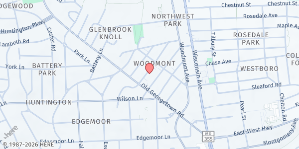 Map showing Bethesda Cares at 4924 Del Ray Ave., Bethesda, MD