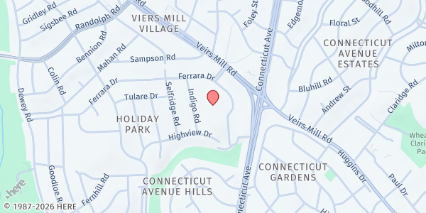Map showing The Senior Connection - Main Office at 3950 Ferrara Drive, Bethesda, MD