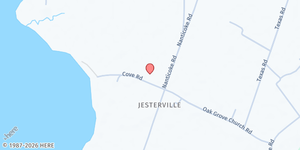 Map showing Westside Community Center at 20760 Cove Road, Bivalve, MD