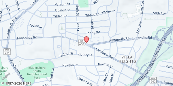 Map showing Central Baptist Church - Feed My Sheep at 5410 Annapolis Road, Bladensburg, MD