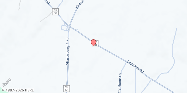 Map showing St. Mark's Episcopal Church - Blessings Box at 18313 Lappans Road, Boonsboro, MD