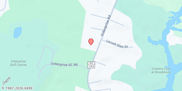 Map showing Apostolic Church Glorious Vision at 3004 Enterprise Road, Bowie, MD