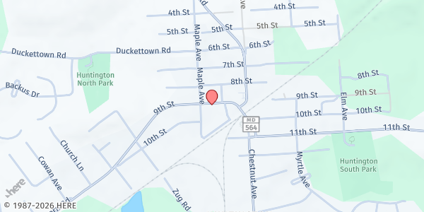 Map showing Global Health and Environment Foundation - Bowie at 13003 9th Street, Bowie, MD