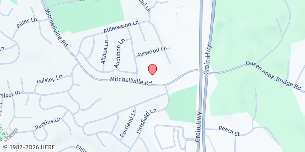 Map showing Prince Emmanuel All Nations SDA Church at 1925 Mitchellville Rd, Bowie, MD