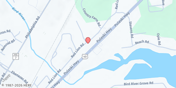 Map showing Light House Ministry of Faith at 11100 Pulaski Highway, Bradshaw, MD