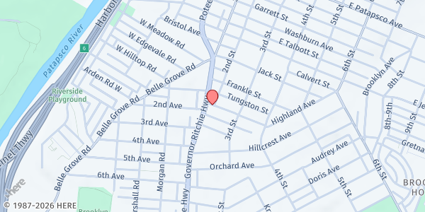 Map showing Damascus House at 4203 Ritchie Hwy, Brooklyn Park, MD