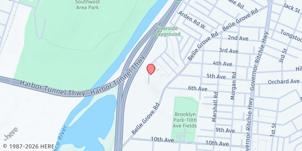 Map showing Judy Center Partnership of Anne Arundel County, Baby Pantry at 4502 Belle Grove Road, Brooklyn, MD