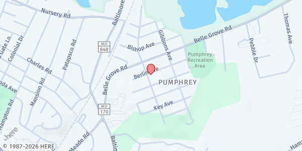 Map showing Lloyd Keaser at 229 Berlin Avenue, Brooklyn, MD