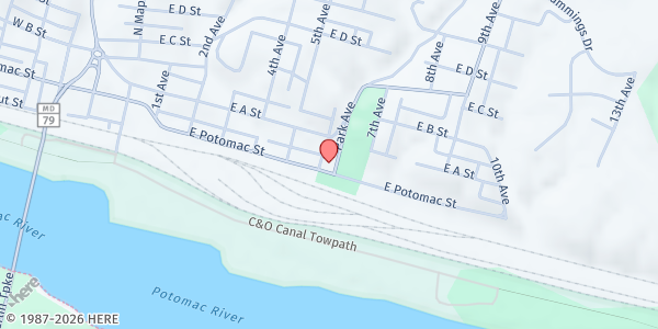 Map showing BEACON Food Bank at 601 E Potomac S, Brunswick, MD