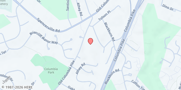 Map showing Liberty Grove United Methodist Church at 15225 Old Columbia Pike, Burtonsville, MD