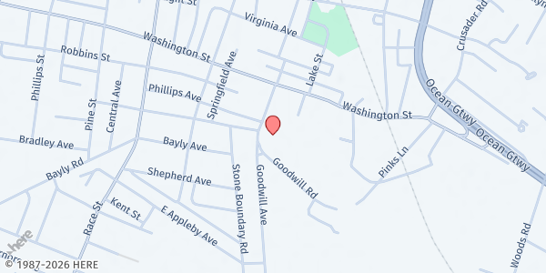 Map showing Delmarva Community Action Center at 1000 Goodwill Ave, Cambridge, MD