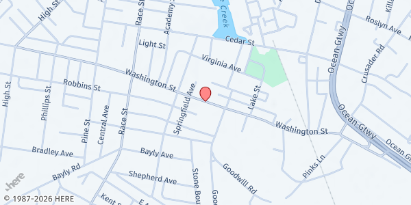 Map showing Salvation Army, Cambridge Food Pantry at 200 Washington Street, Cambridge, MD