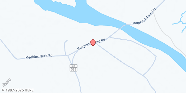 Map showing St. Mary Star of the Sea Church at 917 Hoopers Island Rd. Route 335, Cambridge, MD