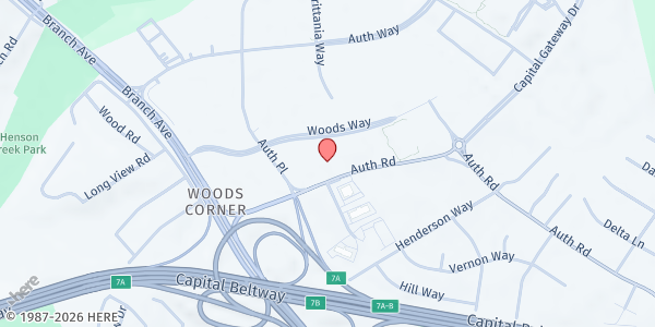 Map showing Bethel Stand for Life Outreach Ministries at 5210 Auth Road, Camp Springs, MD