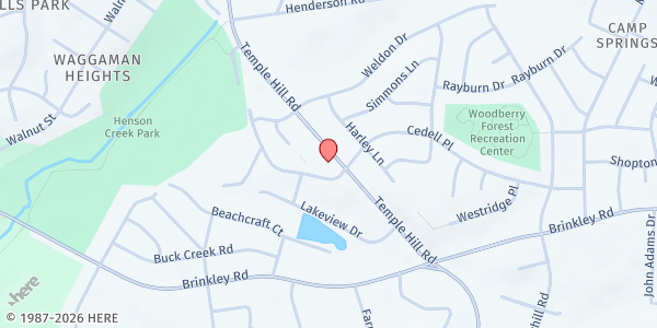 Map showing St. Stephen's Baptist Church at 5757 Temple Hill Road, Camp Springs, MD