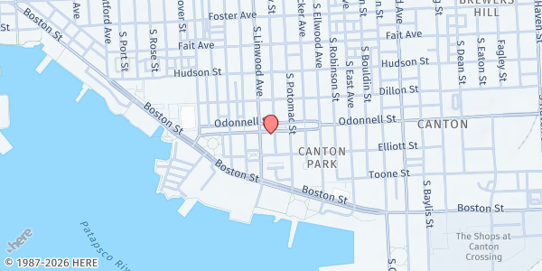 Map showing Canton Community Association at 2917 O Donnell Street, Canton, MD