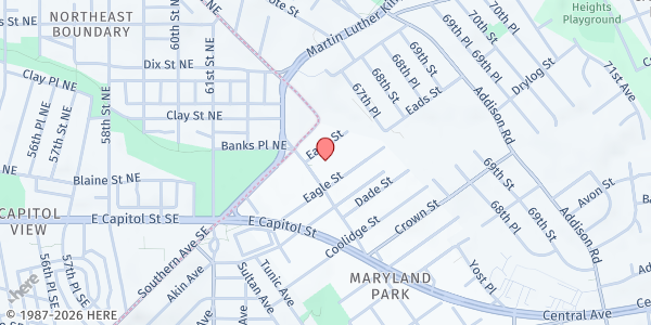 Map showing Faith Temple No. 2 Church at 211 Maryland Park Drive, Capital Heights, MD