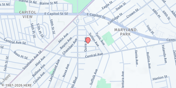 Map showing Clothing Power of Eternal Church at 25 Quire Ave, Capitol Heights, MD