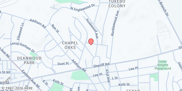 Map showing Community Ministry of PG County (New Craig) at 5305 Farmingdale Road, Capitol Heights, MD