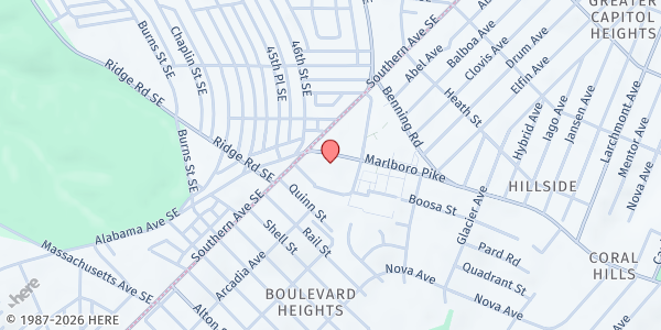 Map showing Community Outreach and Development Center CDC at 4719 Marlboro Pike, Capitol Heights, MD