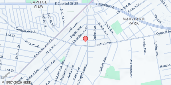 Map showing First Baptist Church of Capitol Heights at 6 Capitol Heights Blvd, Capitol Heights, MD