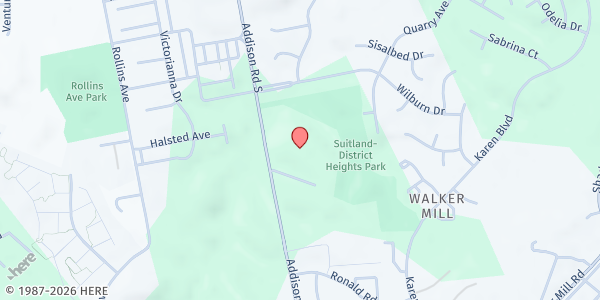 Map showing Gethsemane United Methodist Church at 910 Addison Road South, Capitol Heights, MD
