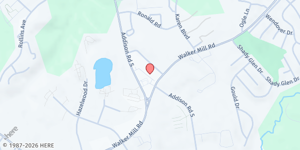 Map showing Greater Baden Medical Services WIC - Capitol Heights at 1472 Addison Road South, Capitol Heights, MD