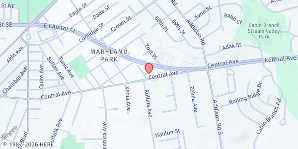 Map showing Mission of Love Charities, Inc. - Capitol Heights at 6180 Central Avenue, Capitol Heights, MD