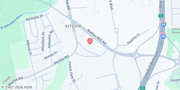 Map showing New Revival Center of Renewal at 1402 Ritchie Marlboro Rd., Capitol Heights, MD