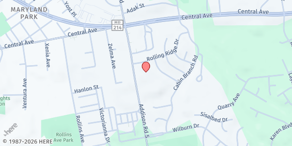 Map showing St. Margaret of Scotland Catholic Church at 408 Addison Road, South, Capitol Heights, MD