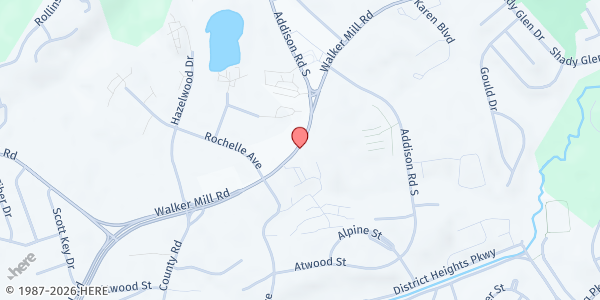 Map showing Trinidad Baptist Church at 6611 Walker Mill Rd, Capitol Heights, MD