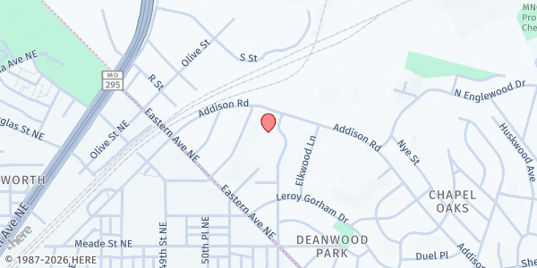 Map showing United Communities Against Poverty - Maryland Park at 1400 Doewood Lane, Capitol Heights, MD