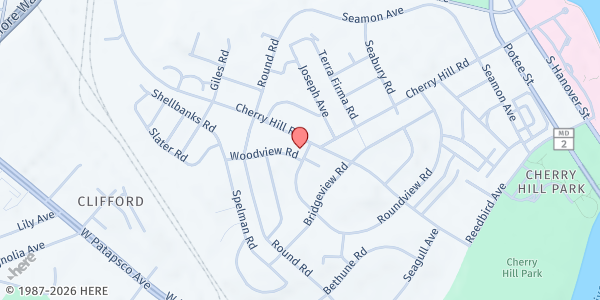 Map showing Cherry Hill Community Presbyterian Church at 819 Cherry Hill Road, Cherry Hill, MD