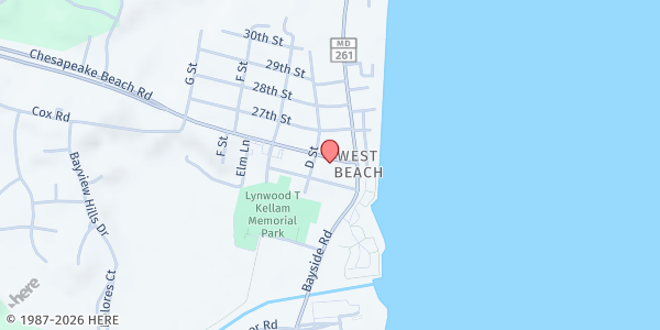 Map showing Bayside Baptist Food Pantry at 3909 Chesapeake Beach Rd, Chesapeake Beach, MD