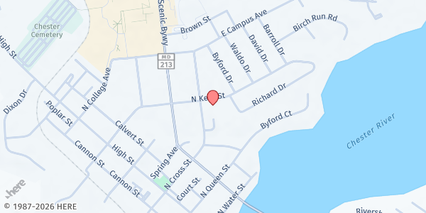 Map showing Adventist Community Food Pantry at 305 Kent St., Chestertown, MD