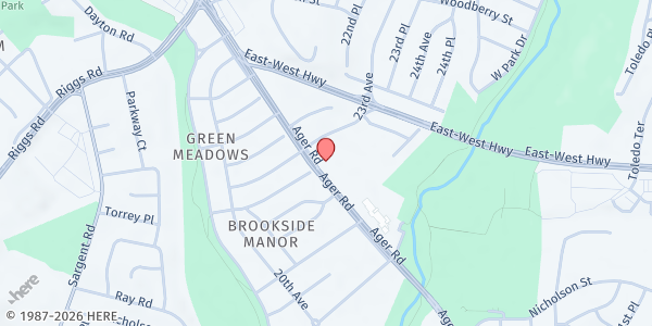 Map showing Ager Road Methodist at 6301 Ager Rd., Chillum, MD