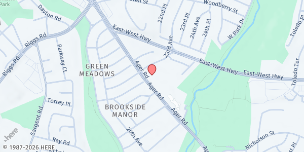 Map showing Ager Road Methodist Church at 6301 Ager Rd., Chillum, MD