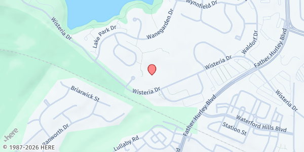 Map showing The Upcounty Hub @ Dr. Martin Luther King, Jr. Middle School at 13737 Wisteria Drive, Churchill Village South, MD