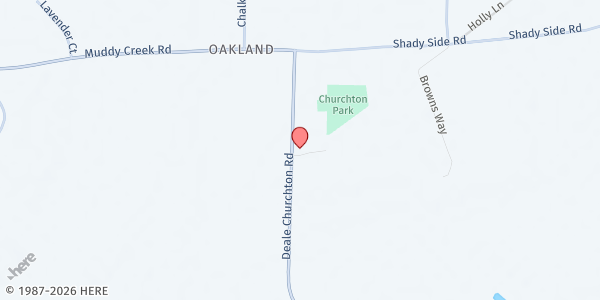 Map showing Franklin UMC Pantry at 5345 Deale Churchton Road, Churchton, MD