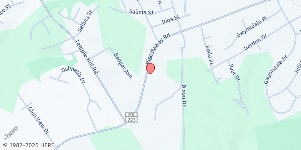 Map showing Greater Refuge Food Bank - Clinton at 9512 Piscataway Road, Clinton, MD