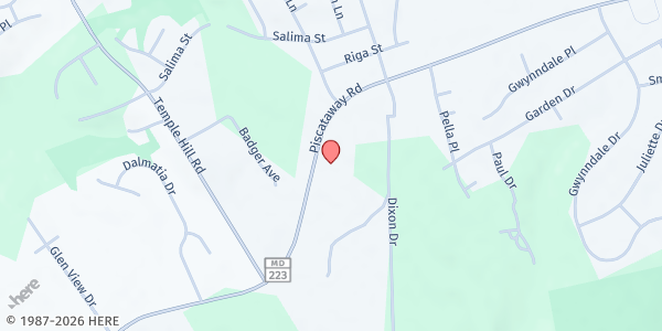 Map showing Greater Refuge Ministries - Clinton at 9510 Piscataway Road, Clinton, MD