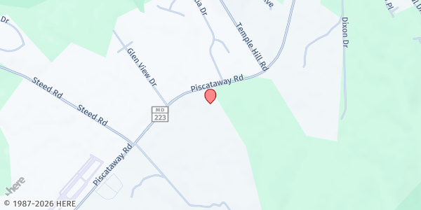 Map showing Mount Ennon Baptist Church at 9832 Piscataway Road, Clinton, MD