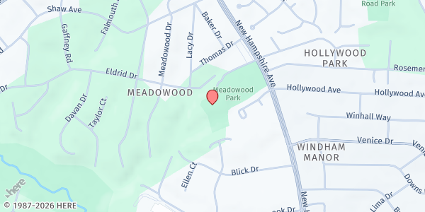 Map showing Colesville Presbyterian Church at 12800 New Hampshire Ave, Colesville, MD